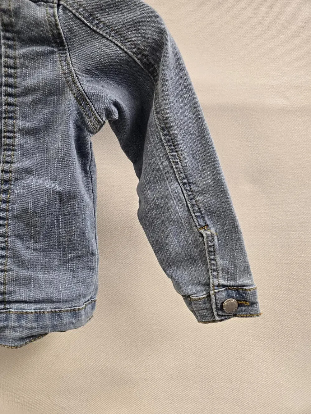 Shein Jacket Girls 6Y Blue Denim Distressed Jean Button Up Pockets Youth Kids